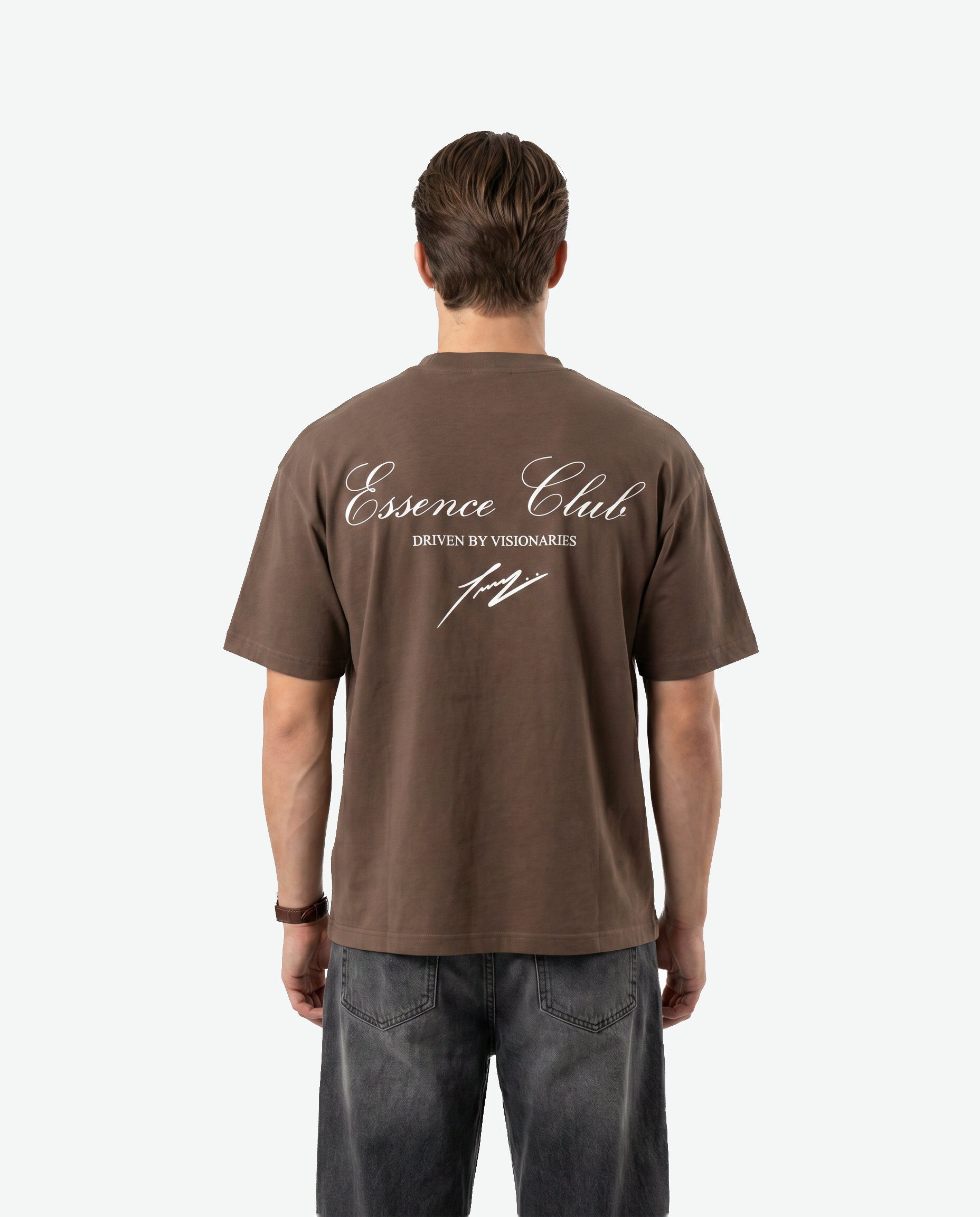 Essence Club Boxy T-Shirt BROWN
