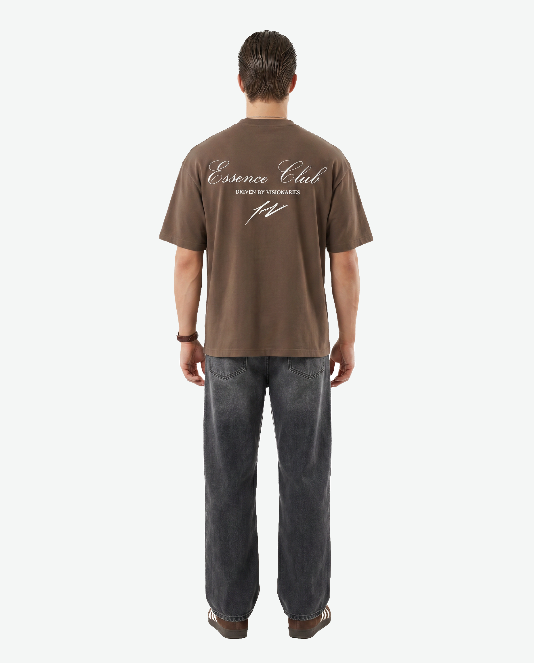 Essence Club Boxy T-Shirt BROWN
