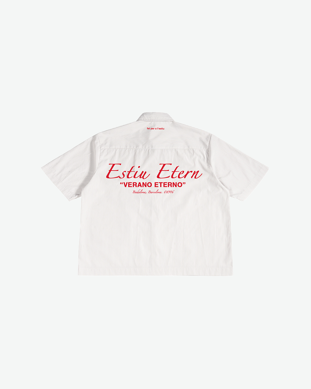 Estiu Etern Short Sleeve Shirt — White Stripe
