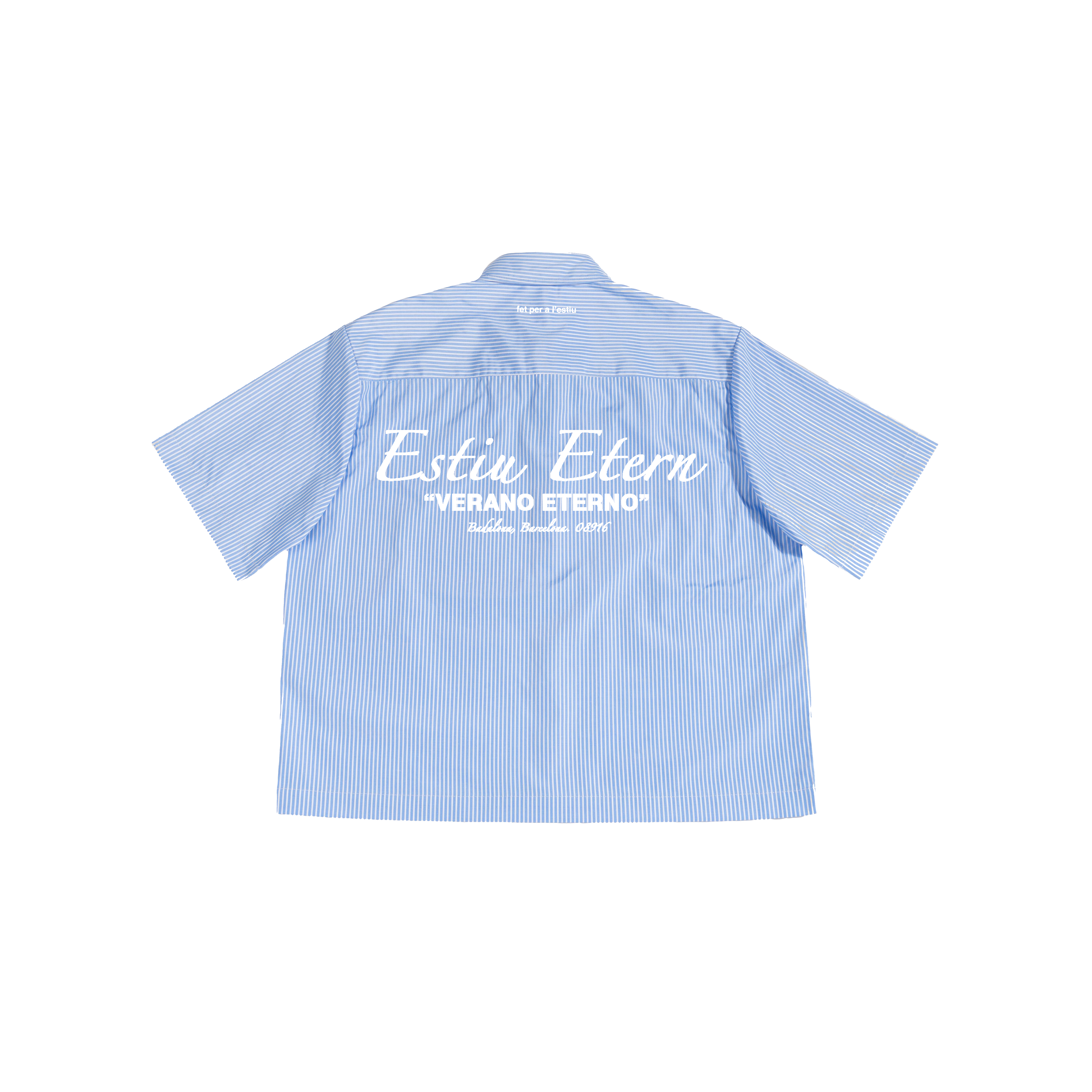 Estiu Etern Boxy-Fit Shirt – Blue Stripe