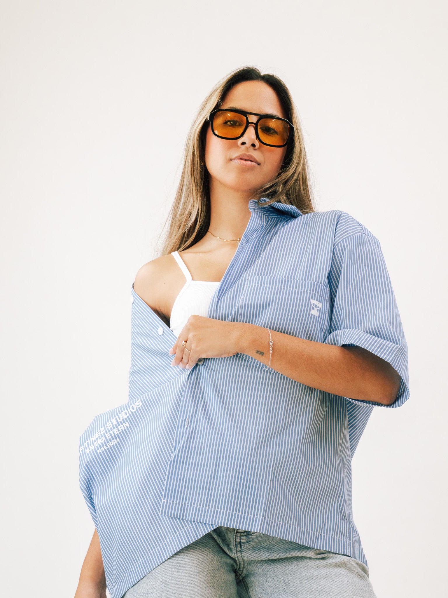 Estiu Etern Boxy-Fit Shirt – Blue Stripe
