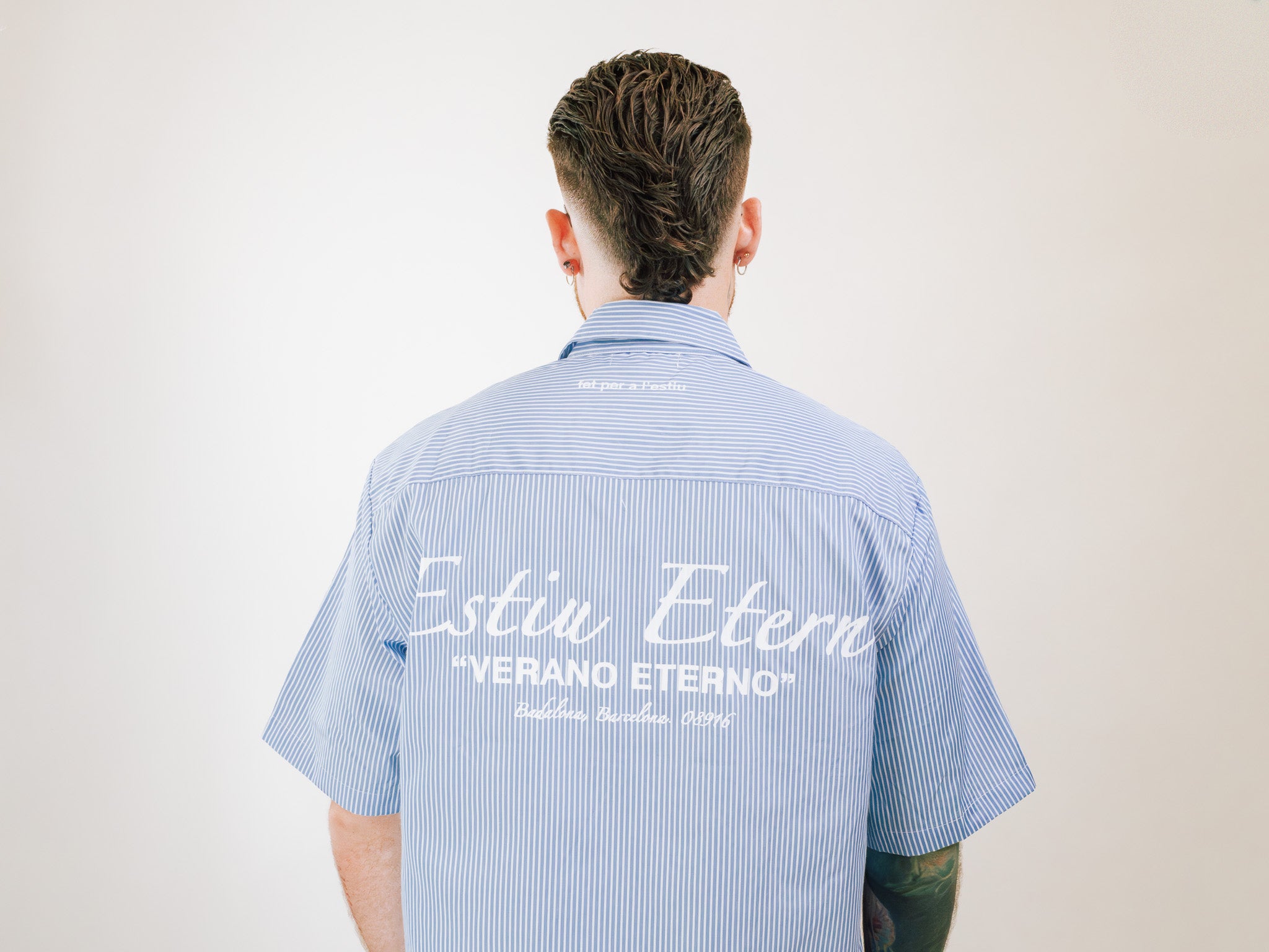 Estiu Etern Boxy-Fit Shirt – Blue Stripe