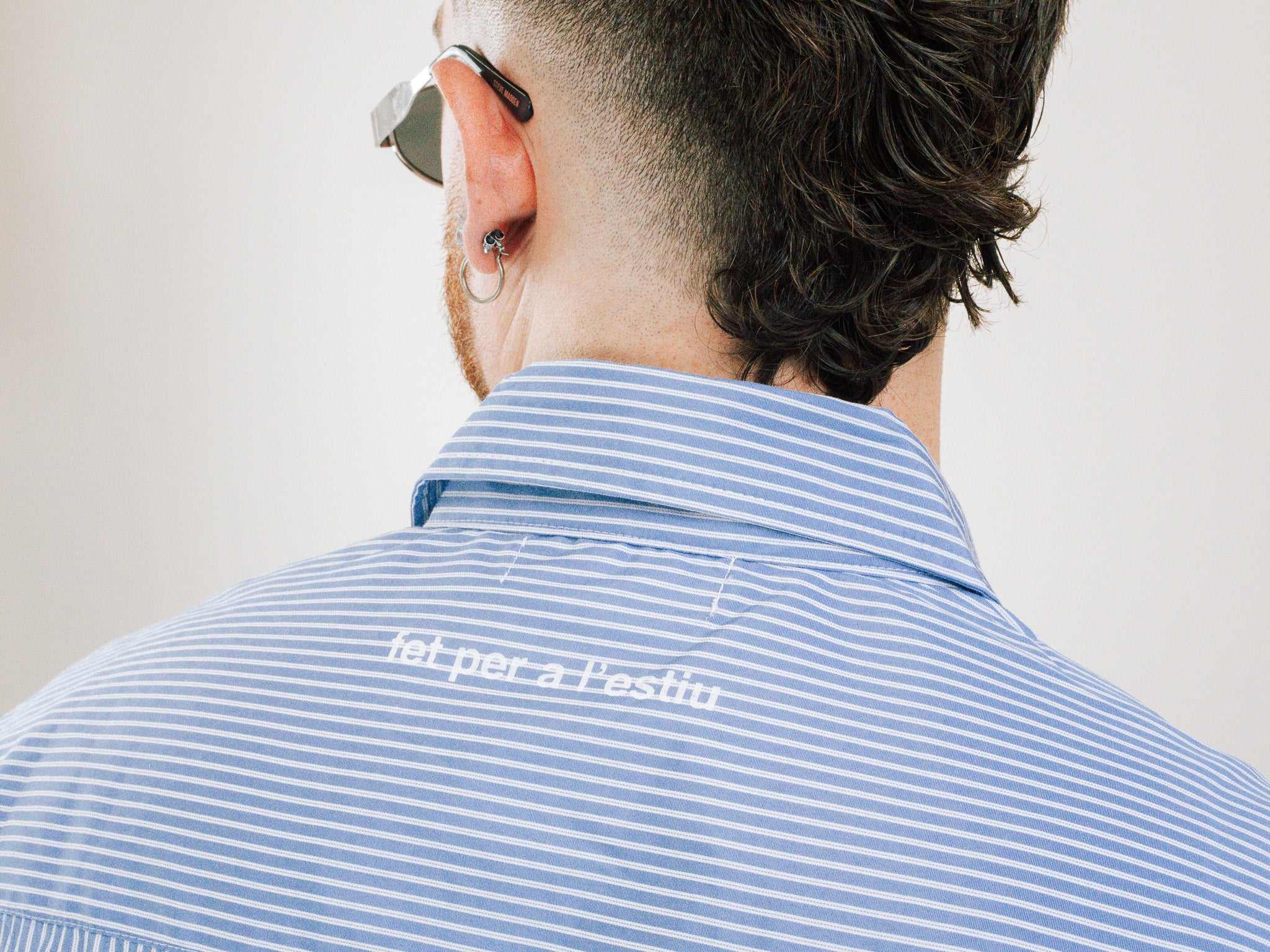 Estiu Etern Boxy-Fit Shirt – Blue Stripe
