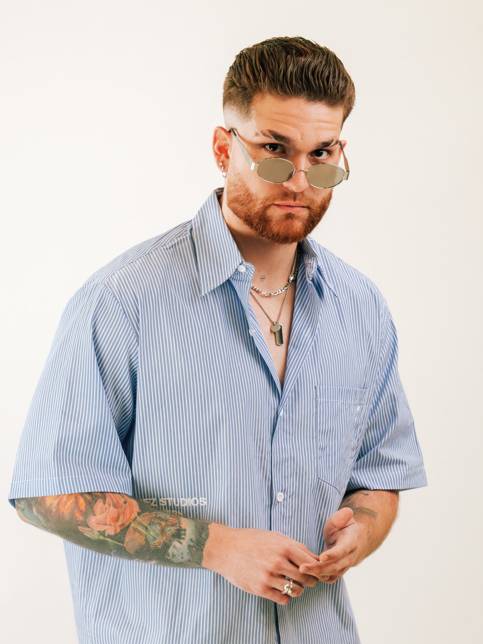 Estiu Etern Boxy-Fit Shirt – Blue Stripe