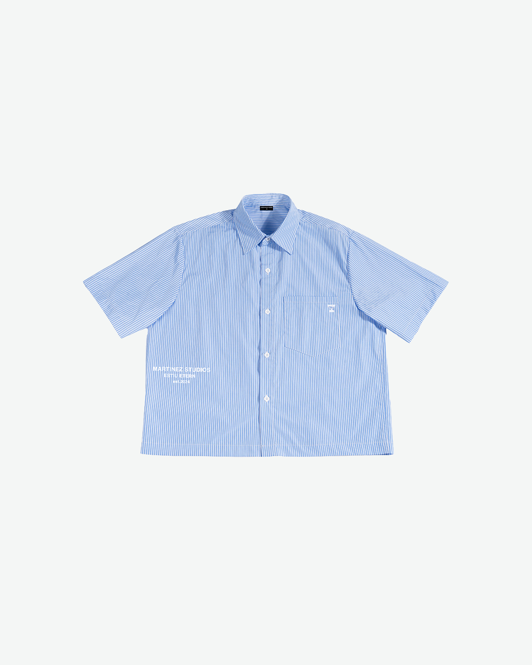 Estiu Etern Short Sleeve Shirt — Blue Stripe