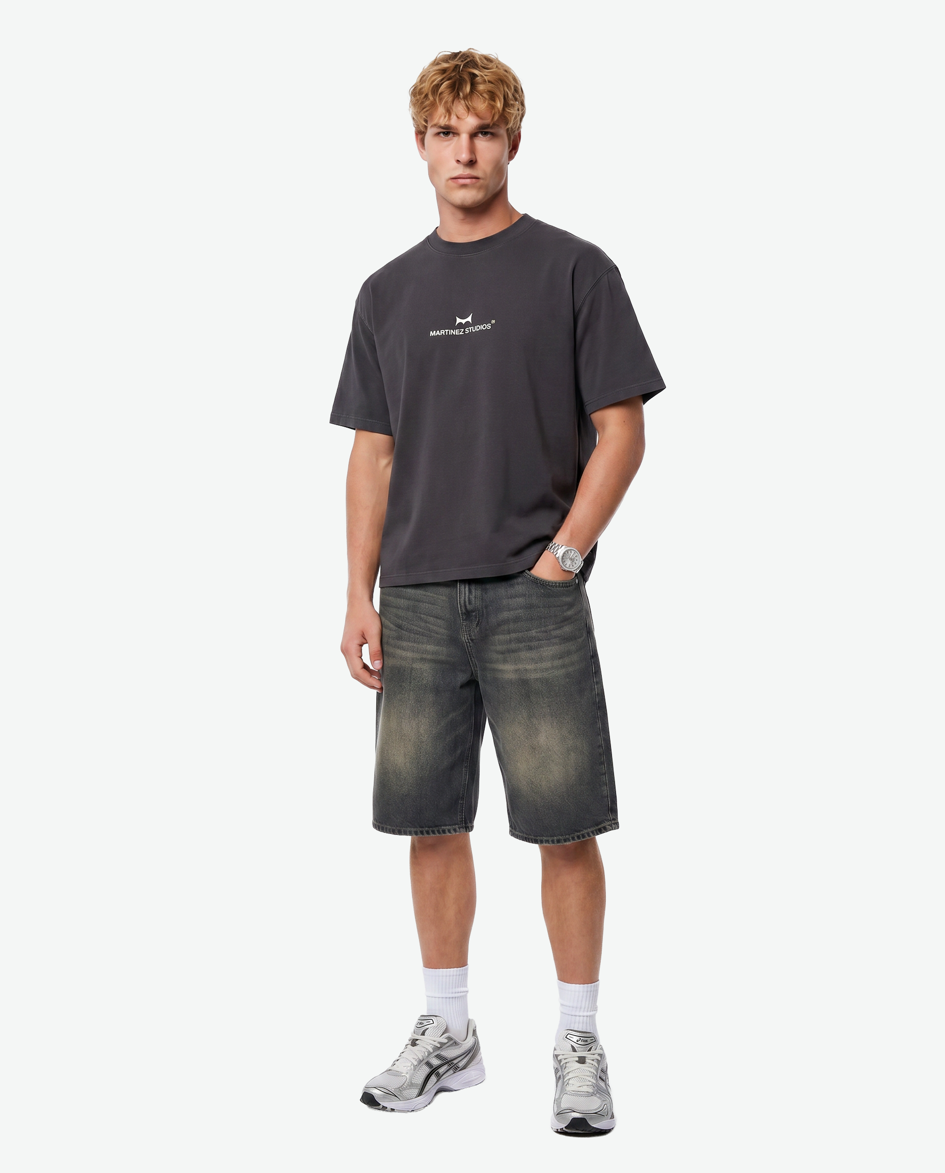 REBORN Boxy Tee — Charcoal