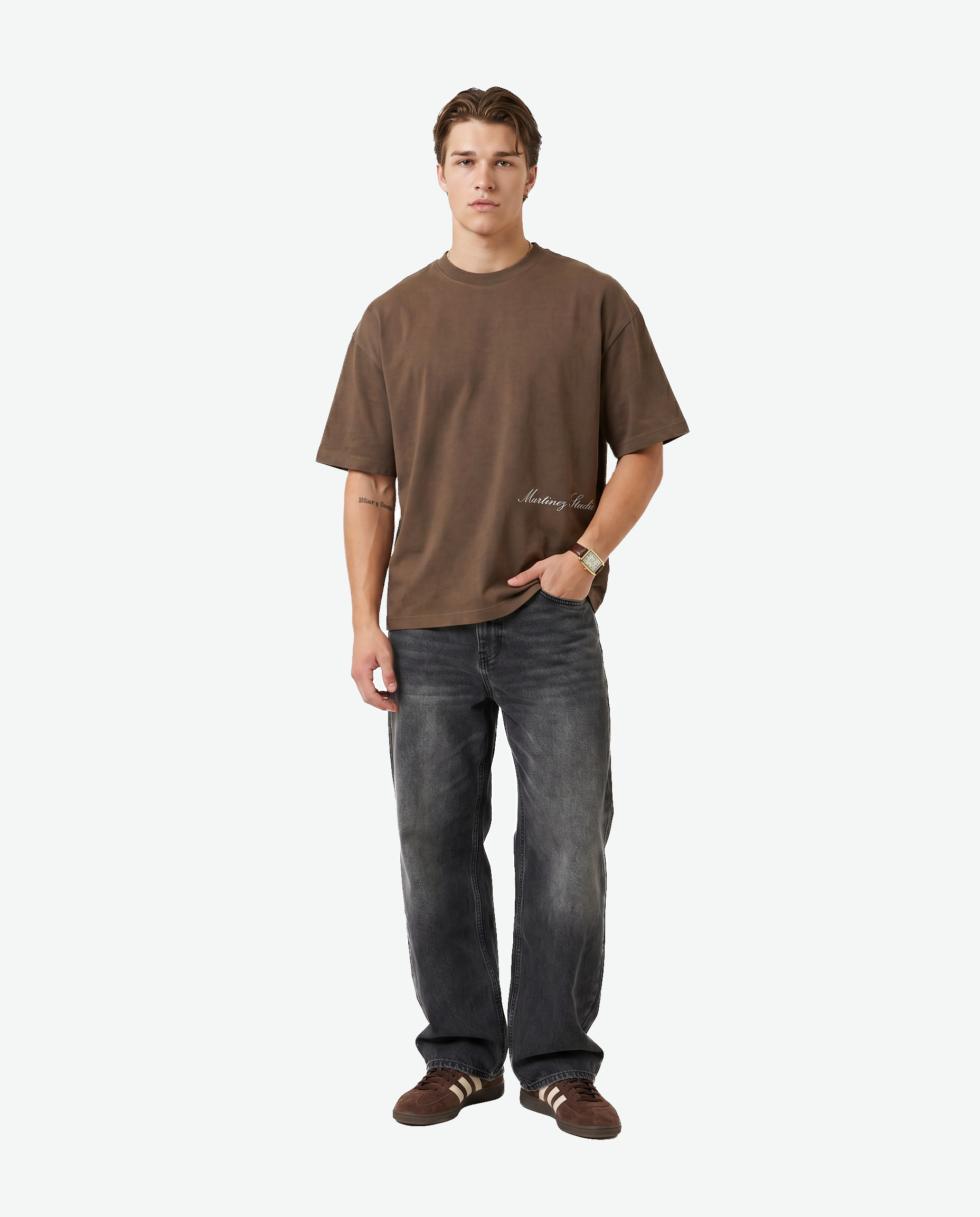Essence Club Boxy T-Shirt BROWN