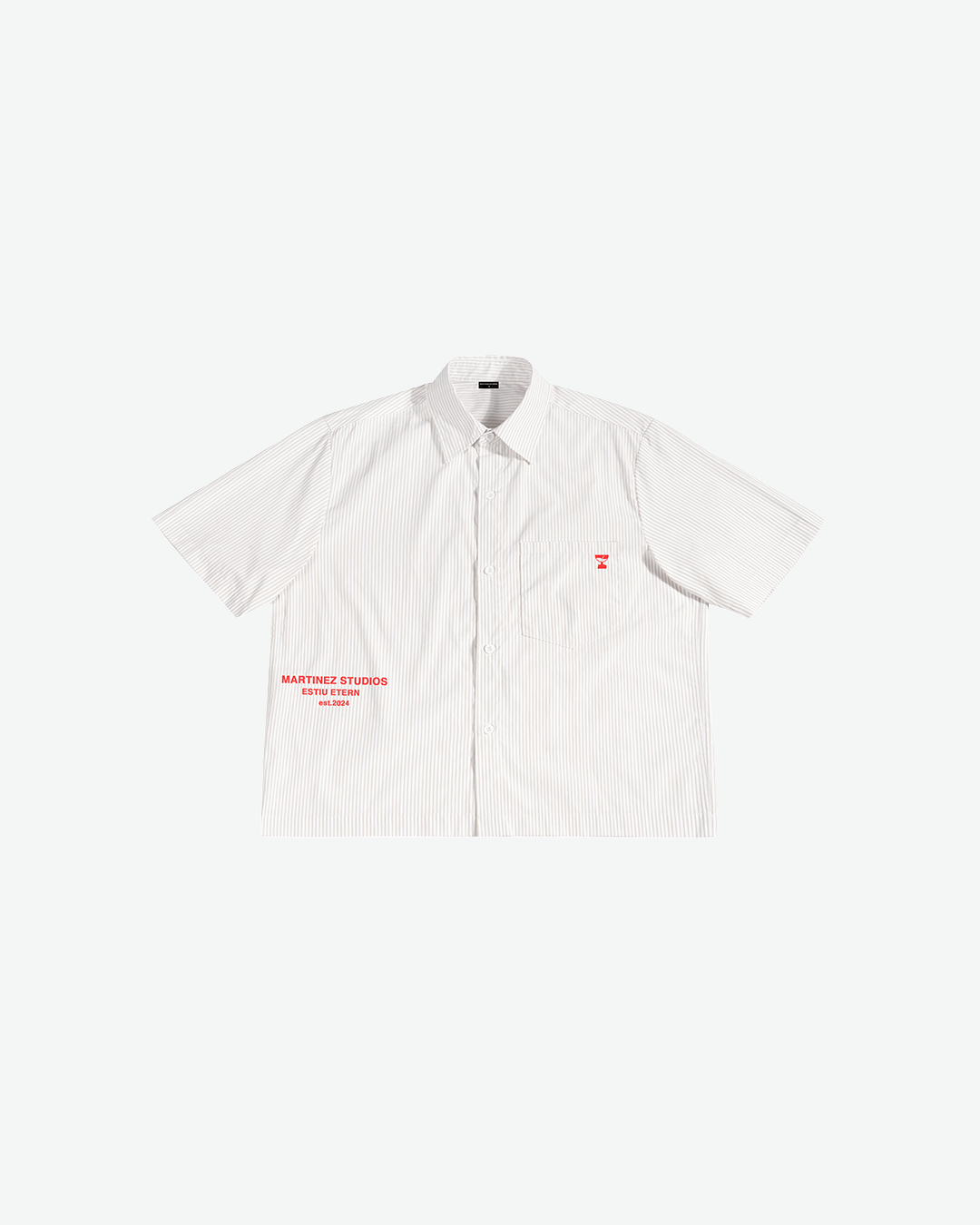 Estiu Etern Short Sleeve Shirt — White Stripe