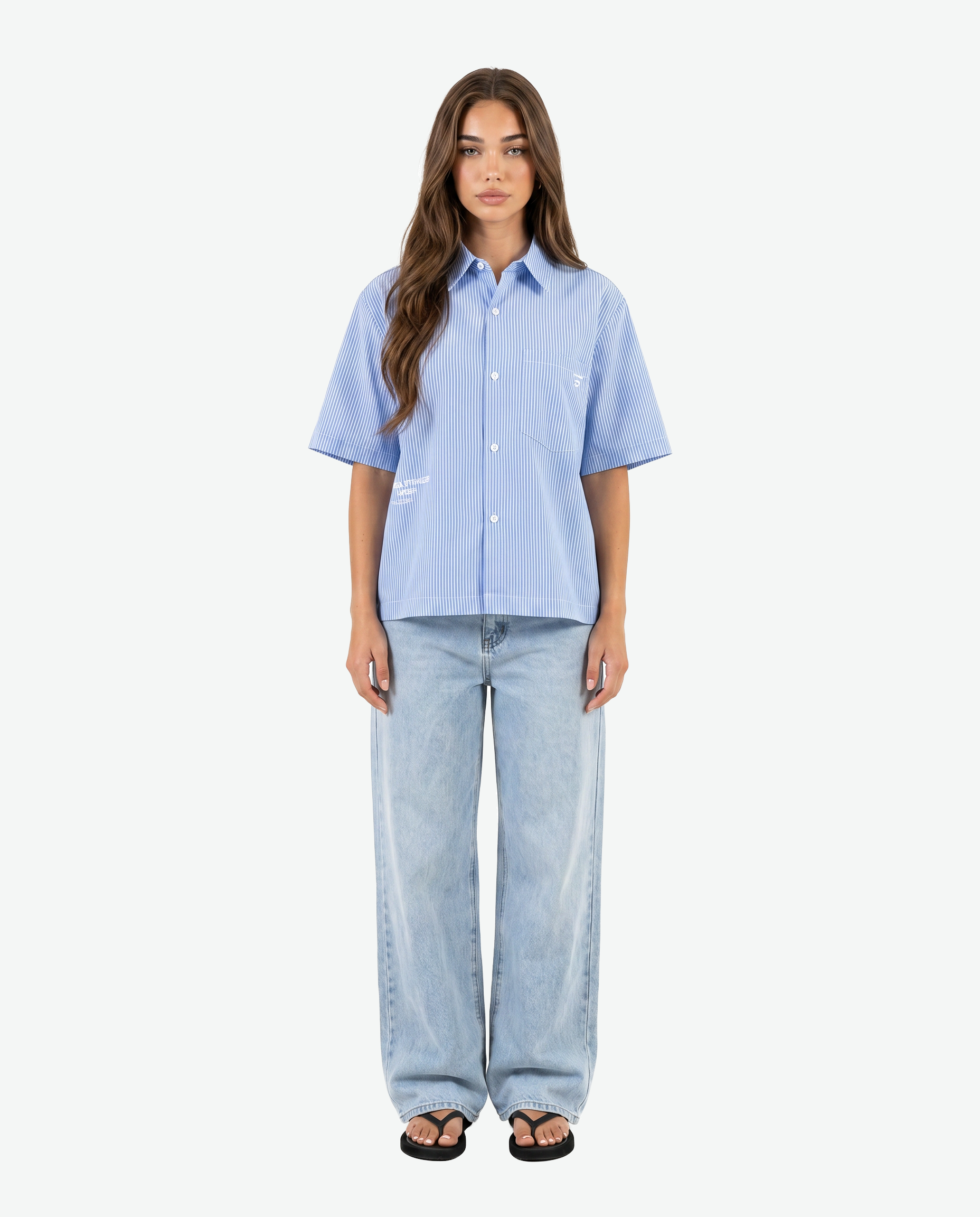 Estiu Etern Short Sleeve Shirt — Blue Stripe